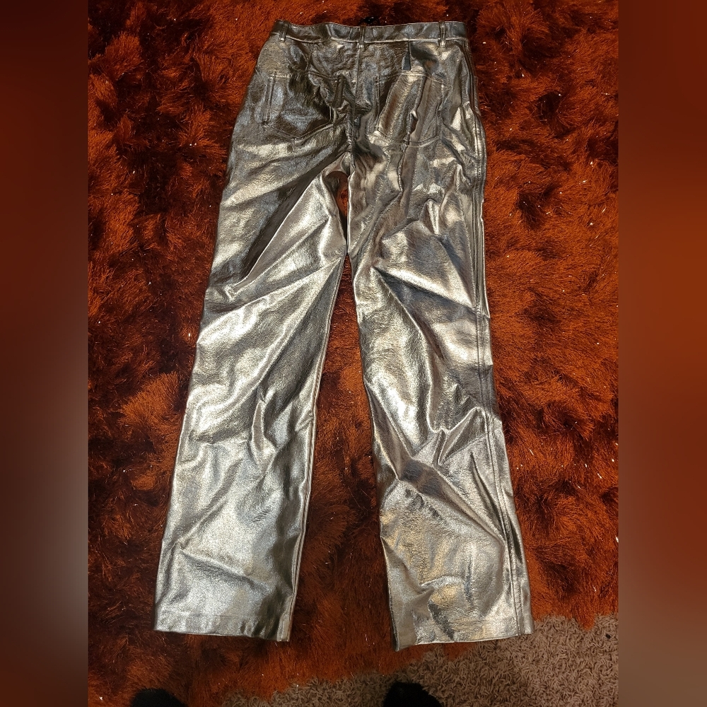 Gianni Bini Silver Metallic Pants